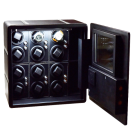 Brooklyn Glass Watch Winder ( Full Black Real Leather)